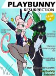 animal_humanoid anthro ass_to_ass black_body black_fur bovid bow_tie bunny_costume butt_bump caprine clothed clothing costume cover curled_tail darkner deltarune digital_drawing_(artwork) digital_media_(artwork) duo eyewear fake_ears fake_rabbit_ears fur gesture glasses goat green_eyes hand_gesture hand_on_face headgear headwear hi_res humanoid leaning leaning_forward legwear leotard looking_at_viewer magazine_cover male mammal mammal_humanoid murid murine one_eye_closed one_leg_up price_tag raised_leg ralsei rat reggie_(whygena) rodent smile star stockings tail text undertale_(series) v_sign vank_shush white_body white_fur wide_hips wink