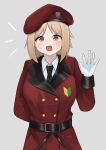  1girl absurdres blonde_hair eyebrows_visible_through_hair girls&#039;_frontline gloves highres looking_at_viewer mp40_(girls&#039;_frontline) non-web_source open_mouth short_hair smile 