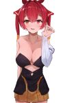  1girl @_@ alternate_costume bare_shoulders black_dress blush breasts cleavage cosplay detached_sleeves dress hair_ribbon heterochromia hololive hololive_english houshou_marine large_breasts long_hair looking_at_viewer malvar ninomae_ina&#039;nis ninomae_ina&#039;nis_(1st_costume) ninomae_ina&#039;nis_(cosplay) open_mouth red_eyes red_hair red_ribbon ribbon single_sleeve skirt smile solo strapless strapless_dress tube_dress twintails virtual_youtuber white_background yellow_eyes yellow_skirt 