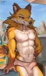 absurd_res canid canine clothing fox hi_res humanoid male mammal mewler nipples solo underwear