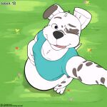 belly big_belly bottomless canid canine canis clothed clothing clothing_lift cudacore dalmatian domestic_dog feet grass hi_res male mammal outside pascal_(cudacore) paws plant pregnant pregnant_male selfie shirt shirt_lift slightly_chubby smile toes tongue tongue_out topwear