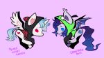 2022 aliasing arkay9 bat_pony black_clothing black_hoodie black_topwear blue_eyes blue_hair chibi clothing cutie_mark digital_drawing_(artwork) digital_media_(artwork) duo english_text equid equine fan_character feet feral fur gir_(invader_zim) gir_hoodie graveyard_dust green_clothing green_hoodie green_topwear grey_body grey_fur hair hasbro hood_up hoodie hooves horn invader_zim male male_feral mammal mane membrane_(anatomy) membranous_wings my_little_pony mythological_creature mythological_equine mythology nickelodeon pink_eyes prince_heart_shaker purple_background quadruped simple_background tail tail_tuft text topwear tuft winged_unicorn wings