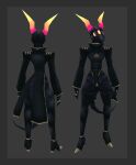 2017 3_eyes 3d_(artwork) ambiguous_gender animated anthro clothing coattails demon digital_media_(artwork) dtstat flat_chested footwear high_cut_leotard high_heels horn humanoid kadiblis_(dtstat) legwear leotard low_poly multi_eye multicolored_eyes purple_eyes solo story thigh_highs two_tone_eyes uniform wide_hips yellow_eyes