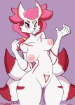  big_breasts big_butt breasts butt canid canine epic_games eye_scar facial_scar female fortnite genitals gr4ffit3_sss hair hi_res humanoid kimiko_five-tails mammal nipples pink_eyes pink_hair pink_nipples pussy scar smile solo tail thick_thighs white_body 