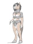  2023 3:4 4_fingers adeer anthro bdsm biped black_hair breastless_clothing brown_body chastity_cage chastity_device clothed clothing countershade_arms countershade_legs countershade_torso countershading crop_top equid equine eyebrows fingers front_view glistening glistening_clothing glistening_crop_top glistening_topwear glistening_underwear grey_clothing grey_crop_top grey_shirt grey_topwear hair hooved_fingertips hooves horse ineffective_clothing latex latex_clothing latex_topwear latex_underwear looking_at_viewer male mammal medium_hair midriff navel nipples shirt simple_background solo standing tail topwear underwear unguligrade white_background white_body white_countershading 