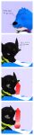  absurd_res animal_genitalia animal_penis anthro big_penis bisexual_pride_colors black_nose black_text blue_body blue_fur canine_penis collar comic duo eyes_closed female fur genitals green_eyes hi_res jade_buns_(character) knot kobold lgbt_pride long_image lutrine male male/female mammal mustelid open_mouth penis pride_colors red_mouth red_penis shocked shocked_expression shocked_face size_difference small_dom_big_sub tall_image teeth text whiskers white_body white_fur xslyra xslyra_(character) 