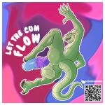  absurd_res action_pose anthro anus balls big_penis butt cel_shading dodo_(dododragon) dododragon56 dragon feet foot_fetish foot_play footjob genitals hi_res jumping looking_at_viewer looking_back male mythological_creature mythological_scalie mythology nude penis pose qr_code reptile rubbing scalie sex shaded simple_background solo tail text thick_thighs 