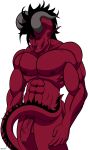  abs absurd_res alpha_channel balls biceps big_muscles big_penis black_hair cel_shading curved_horn demon demon_humanoid eyes_closed facial_piercing foreskin genitals glans grey_horn hair hi_res horn humanoid humanoid_genitalia humanoid_penis humanoid_pointy_ears lip_piercing long_tail male monster muscular muscular_male net_positive nipples not_furry pecs penis piercing red_body red_skin red_tail shaded simple_background smile solo speech_bubble transparent_background vein veiny_penis 