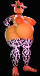 3d_(artwork) absurd_res adri164 animal_print animatronic areola avian belly big_belly big_breasts bird breast_squish breasts chicken cow_print cow_print_armwear cow_print_thigh_highs curvy_figure digital_media_(artwork) female five_nights_at_freddy&#039;s five_nights_at_freddy&#039;s_2 galliform gallus_(genus) hands_on_hips hi_res looking_at_viewer machine navel orange_areola phasianid pregnant pregnant_female robot scottgames solo squish toy_chica_(fnaf) wide_hips