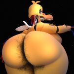 3d_(artwork) absurd_res adri164 animatronic areola avian big_breasts big_butt bird body_hair breasts butt butt_hair chicken digital_media_(artwork) female five_nights_at_freddy&#039;s five_nights_at_freddy&#039;s_2 galliform gallus_(genus) hairy hi_res huge_butt looking_at_viewer machine nipples phasianid pubes purple_eyes robot scottgames sharp_teeth smile solo teeth thick_thighs withered_chica_(fnaf)
