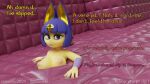  3d_(artwork) absurd_res animal_crossing ankha_(animal_crossing) blender_cycles comorito digital_media_(artwork) female hi_res latex looking_at_viewer nintendo padded_room short_stack solo through_wall trapped vore 