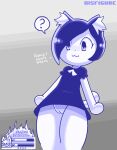  animal_humanoid bottomless cat_humanoid clothed clothing disfigure domestic_cat fan_character felid felid_humanoid feline feline_humanoid felis female genitals hair humanoid mammal mammal_humanoid nude pussy question_mark short_hair smile solo standing upskirt 