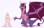 claws clothing crown dragon dress duo european_mythology female gundrid headgear human male mammal membrane_(anatomy) membranous_wings mythological_creature mythological_scalie mythology princess princess_eveline royalty scalie size_difference taylor_titmouse western_dragon wings 