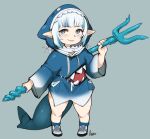  animal_humanoid blue_eyes clothed clothing cygames female fish fish_humanoid footwear gawr_gura granblue_fantasy harvin hatsumiilkshake holding_object holding_weapon hololive hololive_en humanoid humanoid_pointy_ears marine marine_humanoid shark_humanoid shark_tail shoes smile solo standing vtuber weapon 