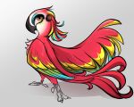  avian bird coco_the_scarlet_macaw_(blu_waifu) digital_drawing_(artwork) digital_media_(artwork) fan_character feathers female feral hi_res macaw miko_(miko&#039;s_trash_can) multicolored_body multicolored_feathers neotropical_parrot parrot red_body red_feather_hair red_feathers signature simple_background sketch solo true_parrot wings 