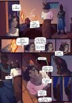  2024 anthro camelia_(lirkov) canid canine canis clothed clothing comic dialogue digital_media_(artwork) domestic_cat domestic_dog duo english_text felid feline felis female hi_res lirkov male male/female mammal text zamzir_(lirkov) 