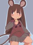  absurd_res brown_hair cheese clothed clothing dairy_products female food fully_clothed hair hi_res humanoid madoukat mammal mouse murid murine rodent solo yume_nikki 