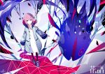  1girl abstract_background absurdres boots braid character_name fish full_body highres hood hood_down hooded_jacket jacket kaf_(kamitsubaki_studio) kamitsubaki_studio laplace_(kamitsubaki_studio) long_sleeves looking_at_viewer medium_hair multicolored_eyes official_art palow pink_hair signature twin_braids virtual_youtuber yellow_pupils 