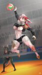  3d_(artwork) akiko_(akikosfm) ali_valencia anthro bovid caprine digital_media_(artwork) dominussfm dragon duo female goat hi_res mammal source_filmmaker sport volleyball 