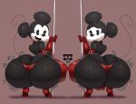  anthro big_butt black_body breasts butt clothing dancing disney duo female hi_res huge_butt legwear male male/female mammal mickey_mouse minnie_mouse mouse murid murine pole pole_dancing rear_view rodent stockings tail thedeathcrow05 thong underwear 