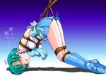  arms_behind_back back_bow bdsm bishoujo_senshi_sailor_moon blue_choker blue_footwear blue_hair blue_sailor_collar blue_skirt blush bondage boots bound bound_legs bow breasts choker closed_eyes covered_nipples crotch_rope earrings elbow_gloves gloves jewelry knee_boots legs_together magical_girl medium_breasts mizuno_ami open_mouth rope sailor_collar sailor_mercury sailor_senshi_uniform shibari shibari_over_clothes short_hair skirt solo spark_utamaro suspension tiara top-down_bottom-up trembling 