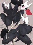  anthro areola big_breasts big_butt black_body blush bodily_fluids bouncing_breasts breasts butt cum cum_drip dripping ejaculation female genital_fluids group hi_res hollow_knight hornet_(hollow_knight) idolomantises male male/female nipples penetration sound_effects team_cherry trio vaginal vaginal_penetration video_games wide_hips 