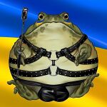  balls bdsm bdsm_gear bulge flag genitals harness hi_res leather male molvno overweight overweight_male riding_crop solo straps toad_(disambiguation) ukraine whip 