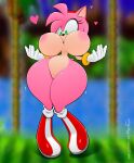 &lt;3 2022 absurd_res amy_rose anthro big_breasts black_nose breasts clothing eulipotyphlan female footwear genitals gloves green_eyes green_hill_zone handwear hedgehog hi_res hyperflannel looking_down mammal navel nipples outside pink_bosy pussy sega shoes small_waist smile solo sonic_the_hedgehog_(series) standing white_clothing white_gloves white_handwear wide_hips 