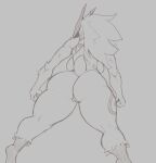  2022 absurd_res anthro big_butt bovid breasts butt caprine cooliehigh curvy_figure digital_media_(artwork) female genitals hair hi_res kindred_(lol) lamb_(lol) league_of_legends long_ears long_hair mammal mask nude pussy rear_view riot_games sheep side_boob sketch solo thick_thighs video_games wide_hips 