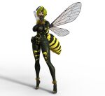  animal_humanoid ankle_fluff anthro arthropod arthropod_humanoid bbdworks blonde_hair colored_nails female hair hi_res humanoid hybrid hymenopteran hymenopteran_humanoid insect insect_humanoid lipstick makeup nails solo wasp wasp_humanoid wings 