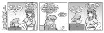 anthro beagle bottomwear brave_new_world_(style_wager) breasts canid canine canis cheek_tuft chest_tuft clothed clothing dialogue domestic_dog duo english_text eyewear facial_tuft female glasses greyscale henrietta_hound hunting_dog mammal midriff monochrome mouse murid murine navel pattern_clothing pattern_shirt pattern_topwear penny_pound rodent scent_hound shirt simple_background sitting standing style_wager text topwear tuft