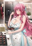  :p apron aqua_apron aqua_ribbon asymmetrical_bangs baking_sheet bangs bare_arms bare_shoulders black_hair black_sweater blazer blush bottle bowl braid breasts cain_art811 chocolate chocolate_on_body chocolate_on_breasts chocolate_on_clothes chocolate_on_face chocolate_on_hand cleavage closed_mouth collarbone commentary_request cowboy_shot eyebrows_visible_through_hair food food_on_body food_on_face food_on_hand furrowed_brow hair_between_eyes hair_ribbon half_updo hand_up highres holding holding_bowl indoors jacket kitchen koi_ni_tsuite_0.1-paasento large_breasts light_particles long_hair long_sleeves looking_at_viewer mixing_bowl naked_apron nose_blush paid_reward_available parted_hair partial_commentary peeking_out pink_eyes pink_hair pink_pupils plant potted_plant red_eyes red_jacket refrigerator ribbon shiny shiny_skin shiren_(koi_ni_tsuite_0.1-paasento) sidelocks standing sweater tongue tongue_out very_long_hair wavy_hair whisk white_apron wine_bottle wooden_spoon yoonha_(koi_ni_tsuite_0.1-paasento) 