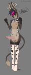  absurd_res animal_print anthro antlers big_penis clothed clothing cow_print genitals hair half-closed_eyes hi_res horn hybrid jackalope lagomorph legwear lingerie looking_at_viewer mafty_(artist) male mammal marty_(mafty) narrowed_eyes orange_eyes partially_clothed penis pink_hair solo stockings translucent translucent_clothing 