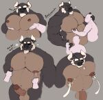  &lt;3 anthro balls beard big_pecs black_body black_fur bodily_fluids bovid bovine breast_milking breath brown_body brown_fur cattle duo english_text erection eye_patch eyewear facial_hair fur genitals hair hand_holding hi_res holding_head holding_partner horn human human_on_anthro interspecies lactating larger_anthro larger_male looking_pleasured male male/male male_lactation mammal multicolored_body multicolored_fur musclegut muscular muscular_anthro muscular_male nipple_fetish nipple_pinch nipple_play nipple_suck nipples nude pec_grasp pecs penis pinch pure_command sex signature size_difference smaller_human smaller_male sucking text white_hair 