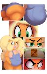  7-light-of-shadows-7 activision anthro bandicoot big_breasts blonde_hair breasts butt butt_expansion clothed clothing coco_bandicoot comic crash_bandicoot_(series) expansion female green_eyes hair hi_res mammal marsupial overweight ponytail solo thick_thighs video_games weight_gain wide_hips 