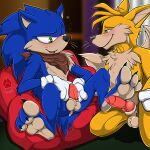  anthro balls butt canid canine child child_on_child drunk duo eulipotyphlan foot_fetish foot_play foot_rub footjob fox genitals hedgehog hi_res knot male male/male mammal paws pawzzhky raised_paw sega sex sonic_the_hedgehog_(series) substance_intoxication tails_(disambiguation) young 