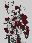  absurd_res anthro bone dragon flower hi_res male nude plant rose_(flower) skeleton solo tasteful_nudity vines 