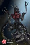anthro balancing_object belt belt_buckle buckle claws demon dragon embers fangs fire from_behind_position gargoyle gargoyle_statue glowing glowing_eyes hand_on_leg hand_on_thigh hi_res horn hunting_knife jewelry knife knife_play long_tail looking_at_viewer male mythological_creature mythological_scalie mythology necklace occult_symbol pentagram perched perching perching_position predaguy pronged_tail rim_lighting scalie scutes sex short_pants smoke solo symbol tail teeth toe_claws toned_male toned_muscles toned_thighs tooth_necklace