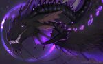  2022 absurd_res black_body black_scales deviantsoulmates digital_media_(artwork) dragon hi_res horn huge_filesize purple_eyes scales smile spines 