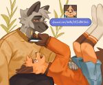 2024 anthro autumn_(outumn) biped blue_bottomwear blue_clothing blue_shorts bottomwear brown_ears brown_eyes canid canine canis clothing domestic_dog duo electronics fox fur grey_body grey_fur hemuchang hi_res holding_object holding_phone looking_at_another looking_at_partner male mammal orange_clothing orange_sweater orange_topwear phone platinum_fox red_eyes red_fox shin_(hemuchang) shorts slim_anthro slim_male sweater text topwear true_fox url yellow_body yellow_clothing yellow_fur yellow_sweater yellow_topwear