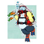  anthro bimbeaver27 clothing diving diving_fins diving_mask full_face_diving_mask hi_res lagomorph leporid male mammal mask overweight rabbit scuba solo toony 