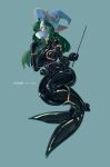  absurd_res anthro bdsm big_breasts blush bondage bound breasts clothing dragon female fin fur hi_res humanoid knees_together latex latex_clothing marine merfolk nude rubber rubber_clothing rubber_suit shanher shanher_(oc) solo split_form 