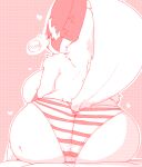  breasts dokkaku fluffy furry furry_female highres panties pokemon striped striped_panties underwear white_fur zangoose 