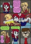  2021 anthro biped clothing collaboration comic detailed_background dialogue english_text female fur group hair hi_res kammypup kammypup_(artist) male necktie nstanding runt_(artist) shirt speech_bubble text topwear 