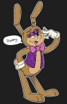  2021 anthro bow_tie buckteeth clothing colored digital_drawing_(artwork) digital_media_(artwork) eyelashes five_nights_at_freddy&#039;s fnaf_vr_help_wanted gesture glitchtrap gloves hand_on_hip handwear hi_res lagomorph leporid living_fursuit long_ears male mammal multicolored_body open_mouth open_smile pink_eyes purple_eyelids rabbit scottgames scut_tail short_tail skkortysoup smile solo tan_body teeth topwear two_tone_body vest video_games whiskers 