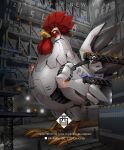  2017 assembling bird chicken commentary_request english_text factory happy_new_year masin0201 mecha original people robot rooster shipping_container welding 