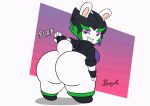 animated anthro big_butt blue_eyes bottomless breasts bunearyk butt butt_slap clothed clothing english_text female fingerless_gloves gloves hair handwear huge_butt huge_thighs jacket lagomorph leporid looking_back loop mammal mario_plus_rabbids_sparks_of_hope multicolored_hair nintendo onomatopoeia rabbid rabbit raving_rabbids rayman_(series) shirt short_playtime slap smile solo sound_effects text thick_thighs topwear two_tone_hair ubisoft unnamed_rabbid_girl_(mpr:soh) video_games white_body wide_hips 