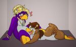  &lt;3 accessory ad&eacute;lie ambiguous_gender avian barefoot beak belly biped bird blonde_hair bracelet brown_body brown_hair butt cheek_tuft chest_tuft club_penguin club_penguin_island cunnilingus digital_media_(artwork) disney dot_the_design_gal duo eye_contact facial_tuft feathers feet female feral flippers genitals grossarts hair hair_accessory hairpin ibgross jewelry leg_around_shoulders lidded_eyes looking_at_another lying necklace nude on_front open_mouth oral paige_the_puffle_handler penguin puffle_handler purple_body pussy sex simple_background smile spread_legs spreading tail_feathers tongue tongue_out toony toothed_beak tuft vaginal video_games white_belly white_face yellow_beak yellow_body yellow_feet 