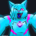  anthro bodily_fluids domestic_cat drooling echo felid feline felis female first_person_view glowing hi_res mammal markings mouth_shot neon open_mouth randompasserbyer saliva solo ych_result 