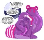 2018 2_mouths accessory alpha_channel anthro big_butt bloop_(tacokurt) bodily_fluids bog_leech_(species) bogroo bow_ribbon butt christmas christmas_clothing christmas_headwear clothed clothing curvy_figure dialogue digital_media_(artwork) dreadlocks english_text feet furgonomics gastropod glistening glistening_body goo_hair hair hand_in_mouth hat headgear headwear hi_res holidays hybrid kangaroo long_ears macropod male mammal marsupial mollusk monster moon multi_mouth nude octoroo open_mouth partially_clothed popeye_arms pseudo_hair purple_body saliva santa_hat simple_background smile solo tacokurt tail tail_clothing tail_mouth tail_stocking temptation tempting text thick_tail thick_thighs toes transparent_background unusual_anatomy unusual_tail voluptuous voluptuous_anthro voluptuous_male vore_tease vore_tempting wide_hips